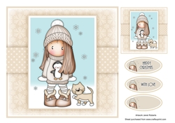 Chloe in Penguin Jumper 2 Quick Card - Original Artwork