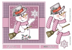 Chilly Snowman & Snowflake Pink