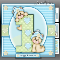 1st Birthday Bears Boy Mini Kit
