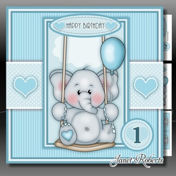 Swinging Ella Blue -  Boys Birthday/New Baby Boy with Ages 1 to 5 yrs