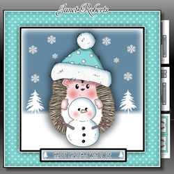 Hedgy With Snowman Blue Mini Kit
