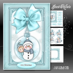 A5 Baby Boy Snowman Bauble Mini Kit