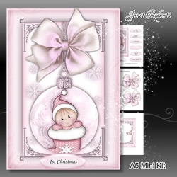 A5 Baby Girl Stocking Bauble Mini Kit