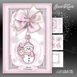 A5 Baby Girl Snowman Bauble Mini Kit