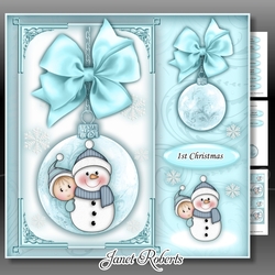 Baby Boy Snowman Bauble Square Mini Kit