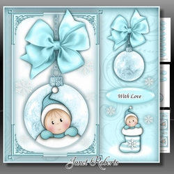 Baby Boy Stocking Bauble Square Mini Kit