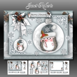 Hedgy With Candy Cane Silver A5 Mini Kit