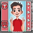 Football Boy Red With Ages 8 to 16 Yrs