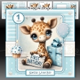 First Birthday Giraffe Blue Mini Kit