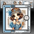 Art Deco Champagne Birthday Blue Mini Kit