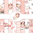 Pink Baby Days 16 Seamless Papers & Bonus Sheet of Matching Labels