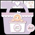 Baby Girl Handbag Card Lilac