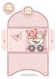 Baby Girl in Pram Money Wallet