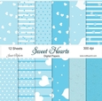 Blue Sweet Heart Papers - 12 sheets