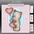 Valentine Bear Pink Mini Kit. Birthday or Valentine with Ages