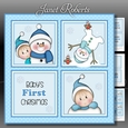 Baby Boy 1st Christmas Squares Mini Kit