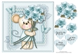 Maisy with Blue Roses Mothers Day/Birthday Topper