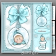 Baby Boy Stocking Bauble Square Mini Kit