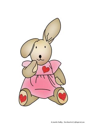 Girl Bunny Stamp Coloured