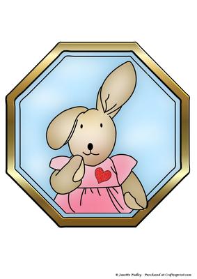 Girl Bunny Framed Coloured