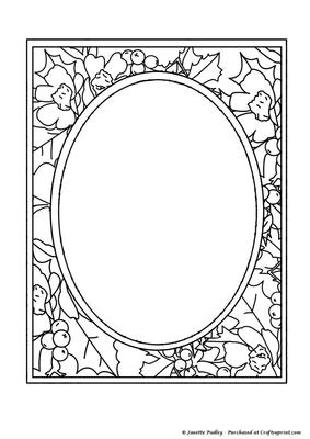 Holly & Wild Rose Frame Stamp