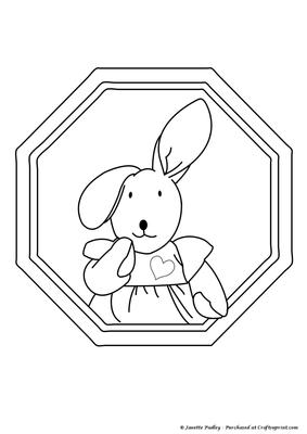Girl Bunny Framed Stamp