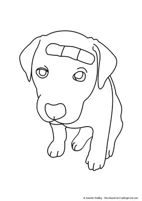 Poorly Puppy Stamp
