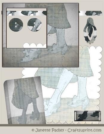 Vintage Watercolour Element Pack - Shoes