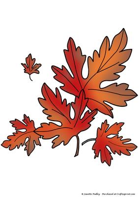 Autumn Leaves Coloured Stamp Free Wording