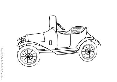 Vintage Open Top Car Stamp