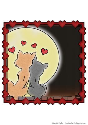 Purfect Love Framed Stamp Coloured