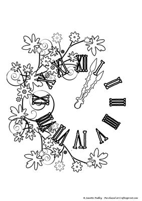 Vintage Garden Clock Stamp