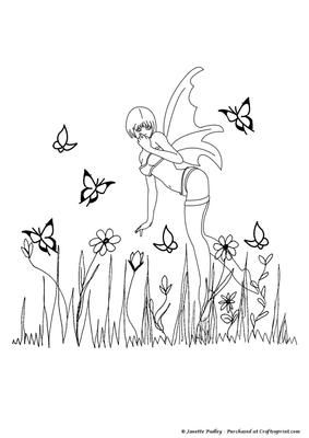 Butterfly Garden Digi Stamp