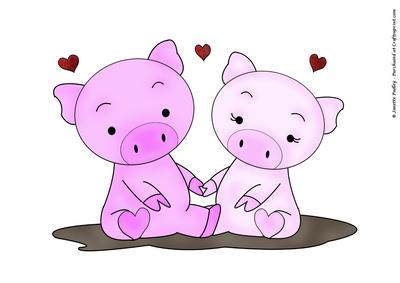 Penelope & Parker Piggie Love Coloured