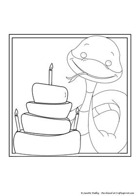 Hiss the Snake's Birthday Digital Stamp