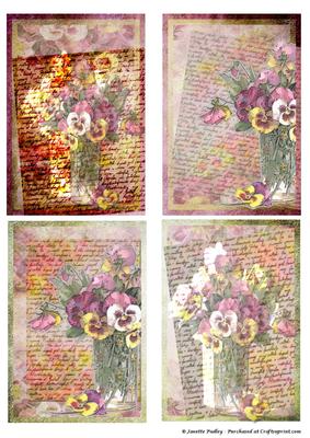 Pansy Toppers - Journal Cards