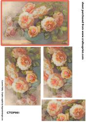 Vintage Rose Pyramage Card Topper