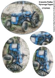 Tractor in Field Oval Topper