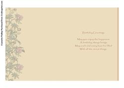 Floral Birthday Insert