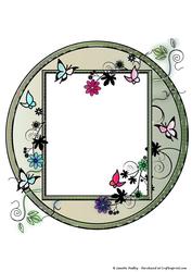 Circular Floral Frame 1 Coloured