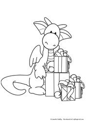 Rupert with Presents Stamp