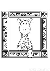 Baby Giraffe Framed Stamp