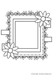 Rustic Oblong Floral Frame Stamp