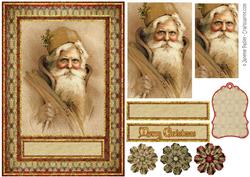 Vintage Santa Card Kit