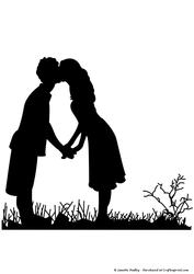 Kissing Couple Silohette