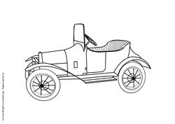 Vintage Open Top Car Stamp