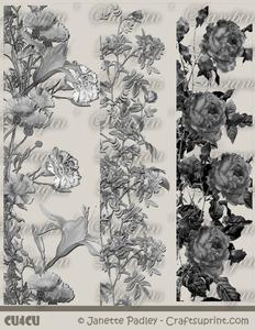 Greyscale Floral Borders 1