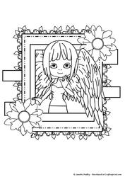 Angel in Floral Frame