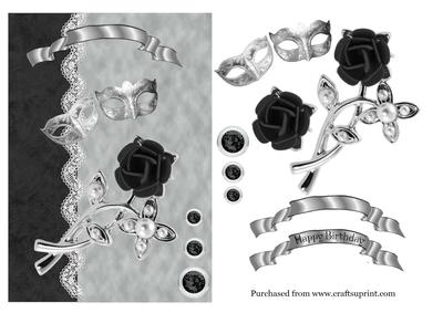 Grey Tones with Black Rose