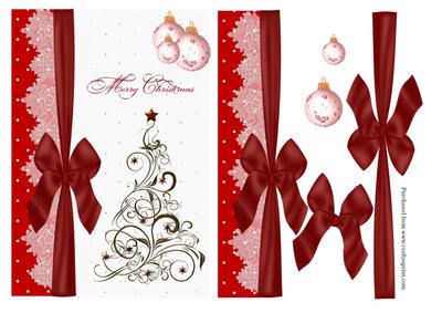 Christmas Bow and Lace Burgundy
